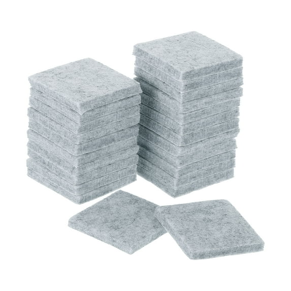 Furniture Pads, 24Pcs 1.5" - Square Self Adhesive Felt Furniture Pads, Floor Protectors for Furniture Feet Chairs Legs Hardwood Floors (Gray)