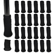 Furniture Pads, 24Pcs Chair Sliders Black Knitted Furniture Leg Socks, Chair Leg Protectors for Hardwood Floors, Avoid Scratches Moving Easily and Reduce Noise