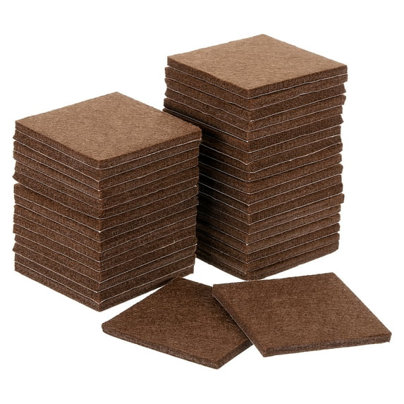 Furniture Pads, 36Pcs 2.5" - Square Self Adhesive Felt Furniture Pads, Floor Protectors for Furniture Feet Chairs Legs Hardwood Floors (Brown)