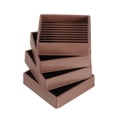 thumbnail image 1 of Furniture Pads, 4Pcs 2''x2'' Square Rubber Non-slip Caster Cup with Anti-slip Strips for Hardwood Floors (Brown), 1 of 5