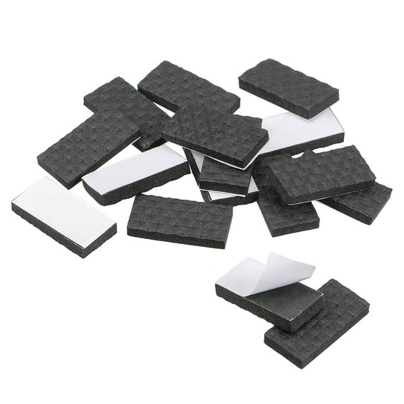 Furniture Pads, Adhesive EVA Pads 30mm x 15mm Black 16Pcs