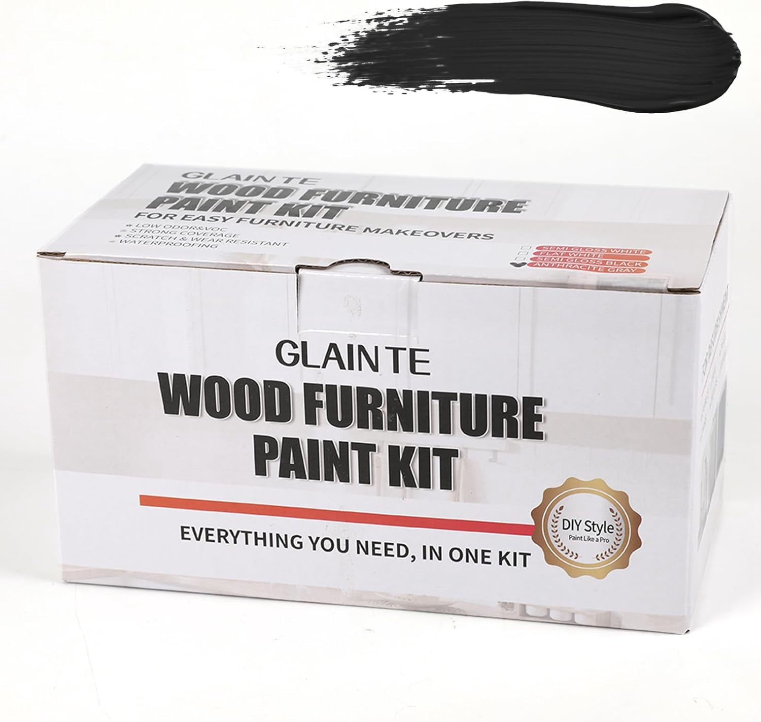 Picture of Furniture Paint Kit - Black Wood Paint for Cabinets, Doors, Tables, and ...