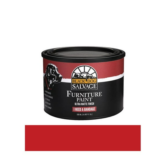 Furniture Paint, Red, "I Need a Bandage", Matte, Water Based, Low VOC