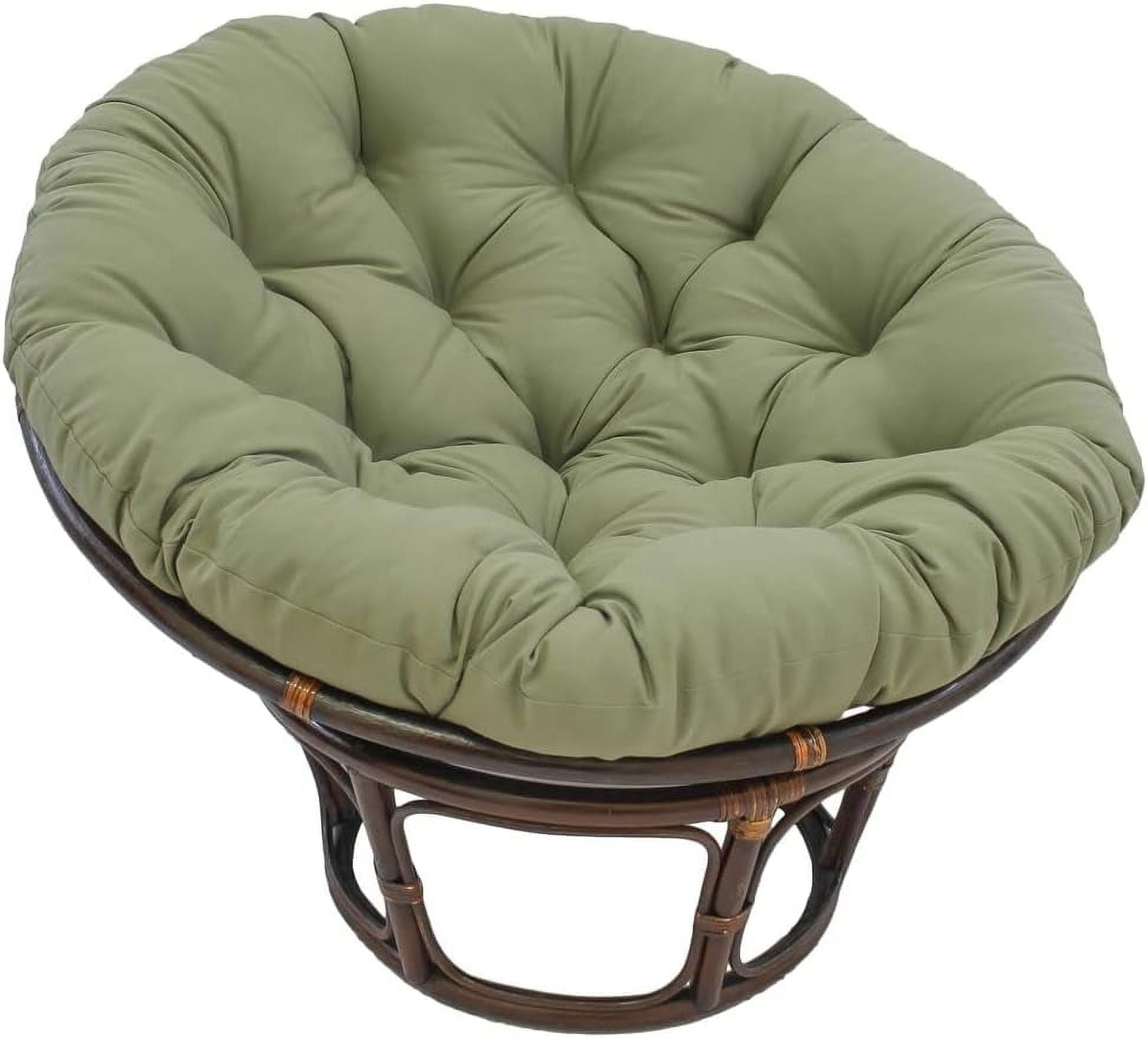 Sage 42" Handcrafted Rattan Papasan Chair with Plush Twill Cushion