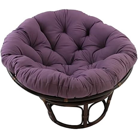 Furniture Piece 42-Inch Rattan Papasan Chair with Solid Twill Cushion$$Furniture