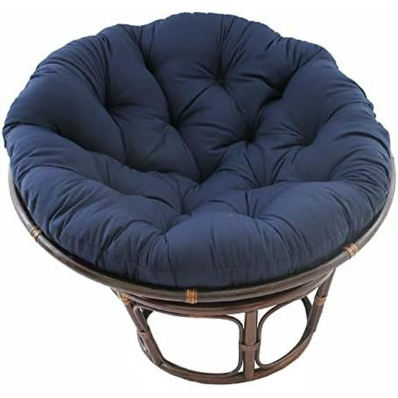 Furniture Piece 42-Inch Rattan Papasan Chair with Solid Twill Cushion$$Furniture