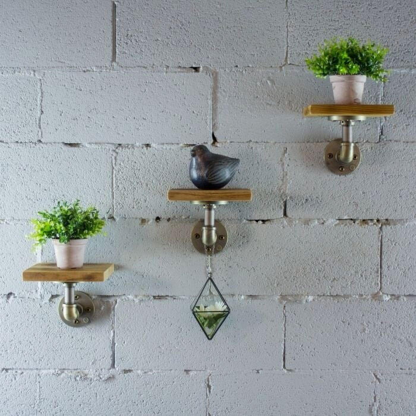 Furniture Pipeline Ames 3piece Industrial Decorative Wall Shelf Set