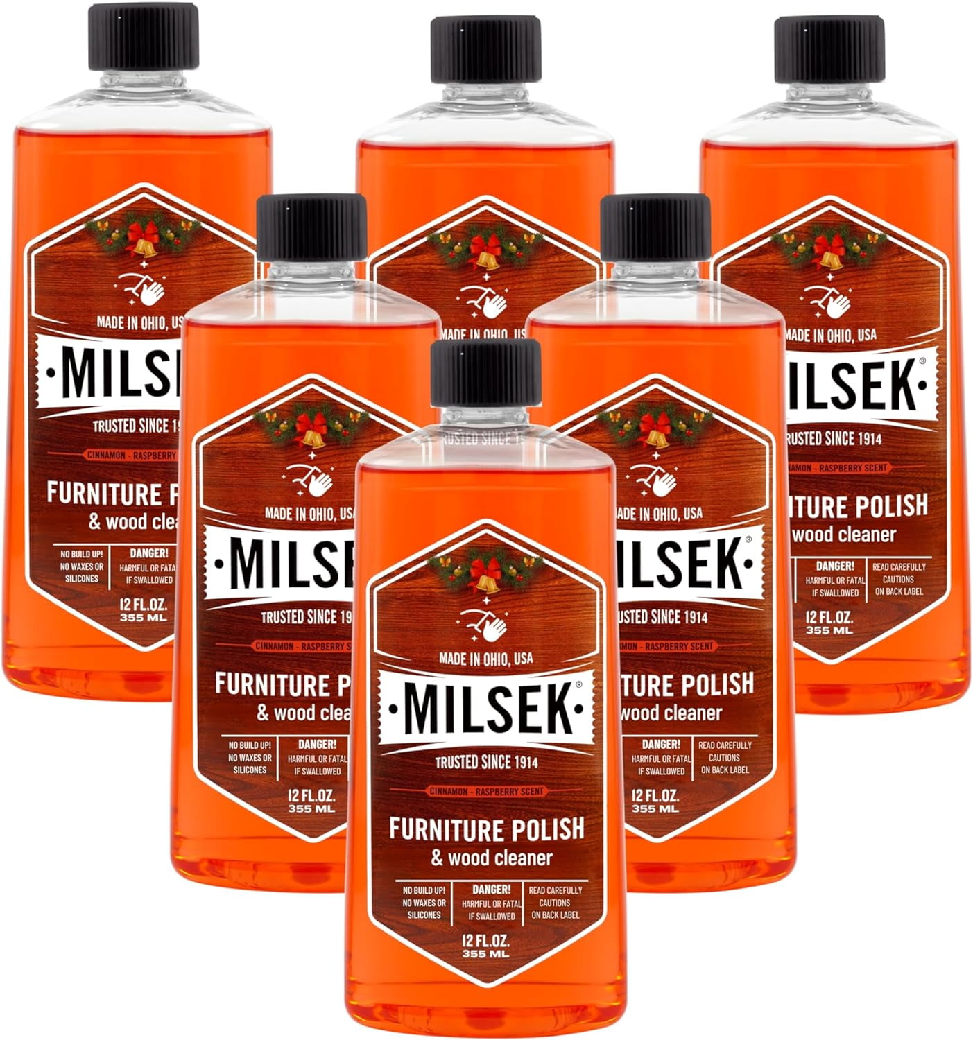 Furniture Polish, 6 Pack, Cinnamon Raspberry, 72 Fl Oz