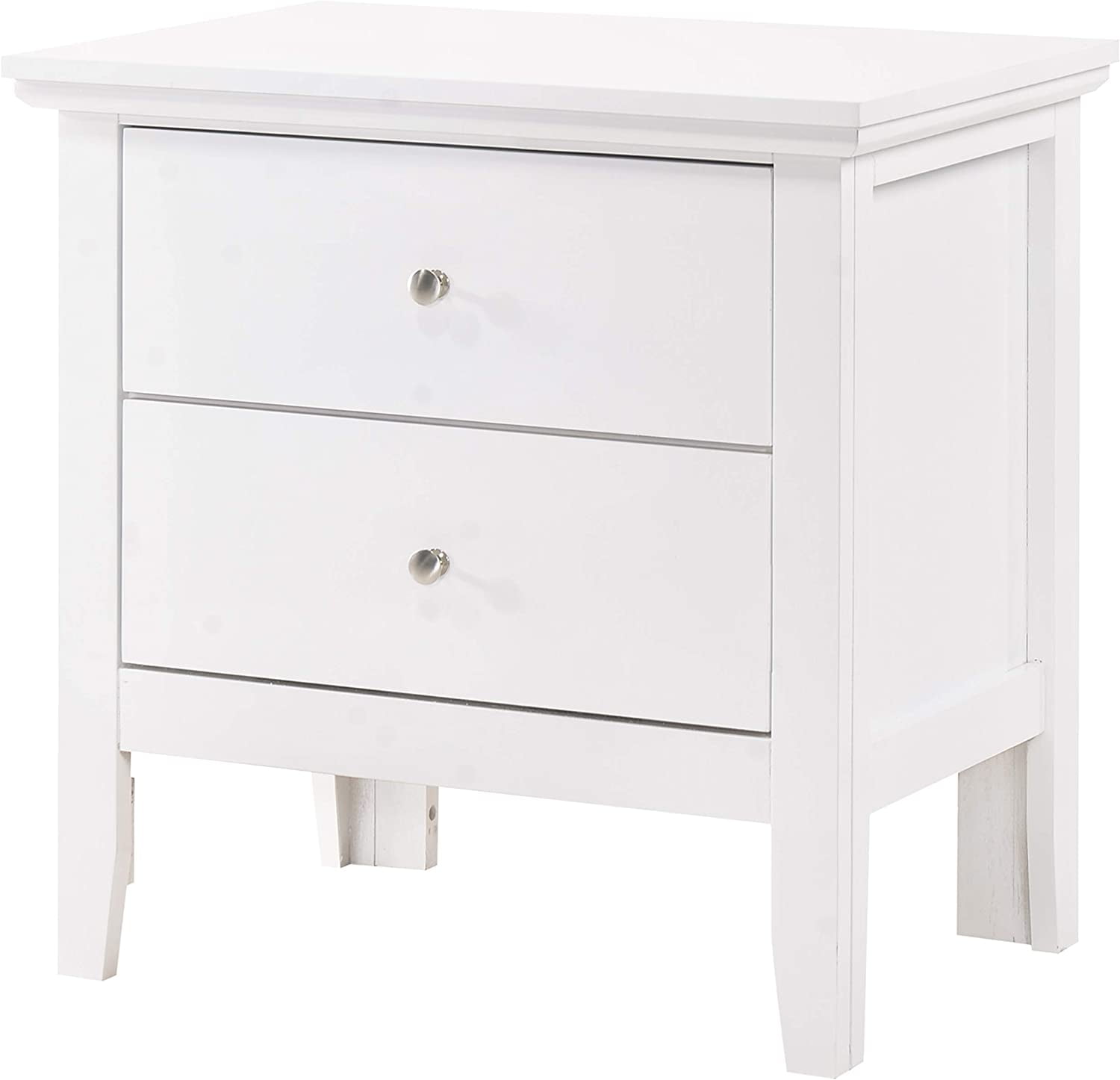 Furniture Primo Solid Wood 2Drawer Nightstand in Gray
