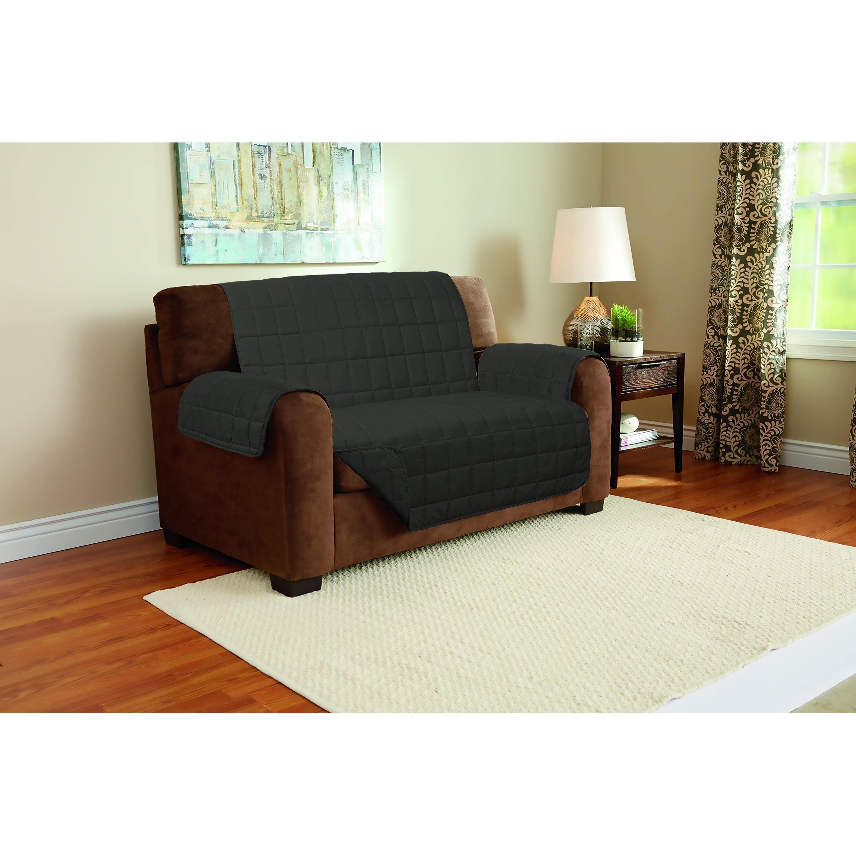 Love Seat Suede Gray Furniture Protector