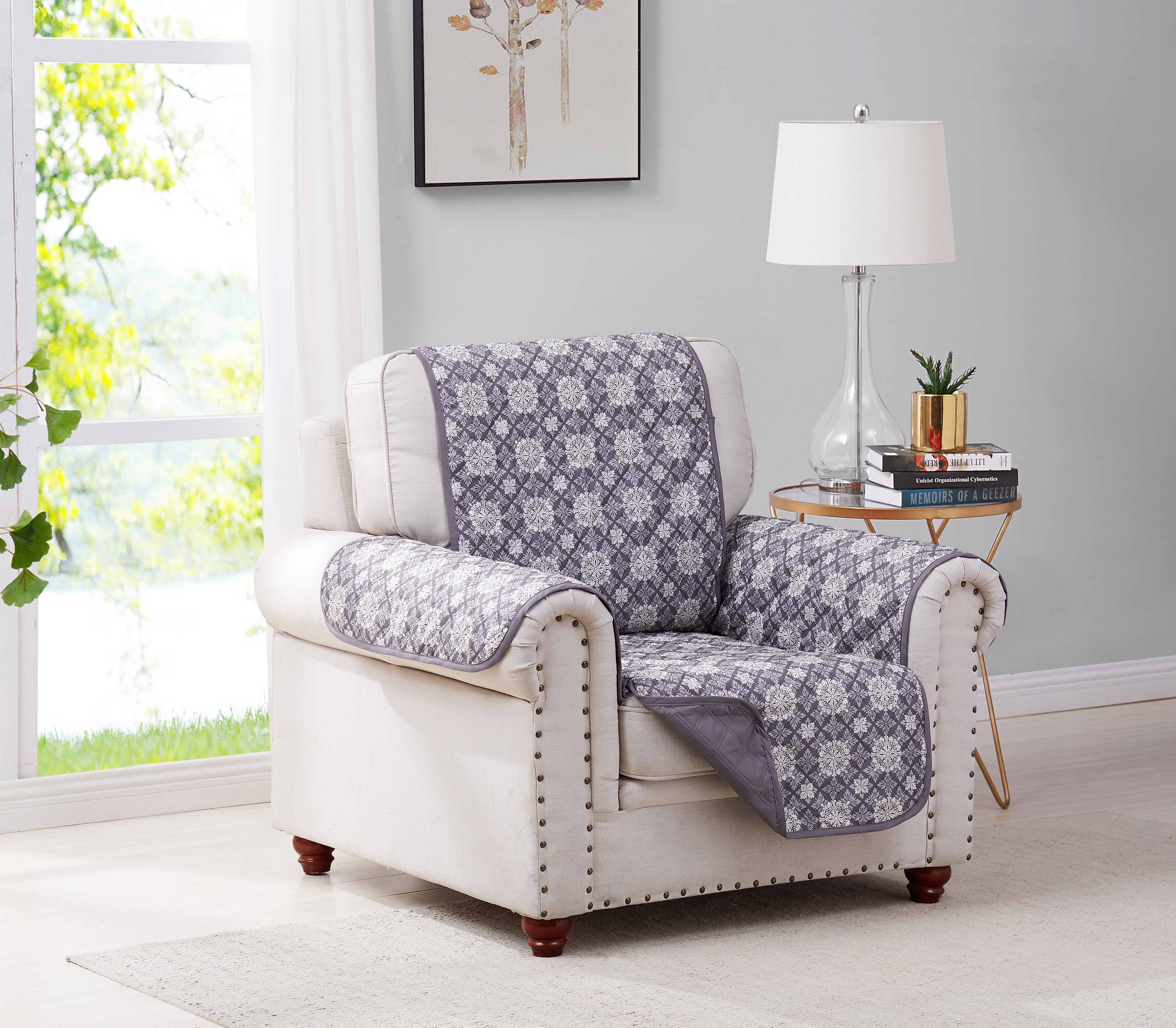Furniture Protector Mandala Reverse to Solid Chair Grey