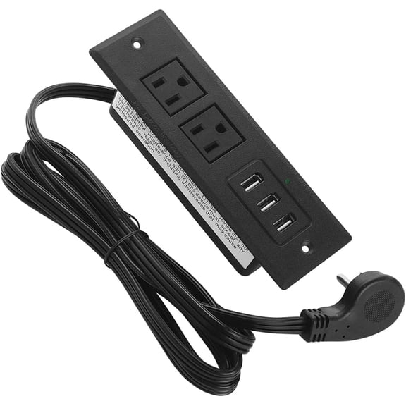 Furniture Recessed Power Strip with Flat Plug. Recessed Desk Outlet with 3.5A Max USB. In Conference Desk Recessed Power Outlets Socket. Desktop Power Grommet with 6.56ft Power Cord