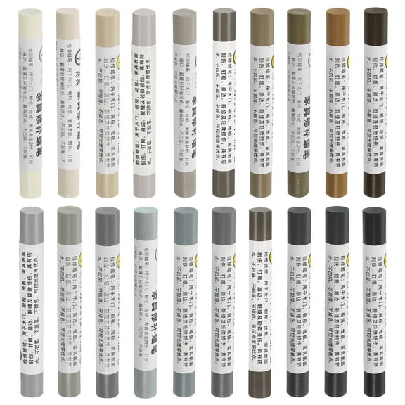 Furniture Repair Crayons Wax Filler Stick, 20Pcs Touch Up Pen Markers - for Scratches Tables, Gray Series