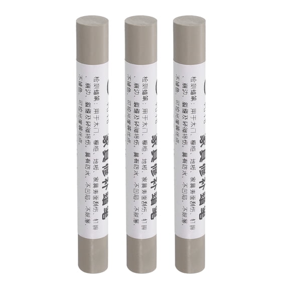 Furniture Repair Crayons Wax Filler Stick, 3Pcs Touch Up Pen Markers, Light Gray