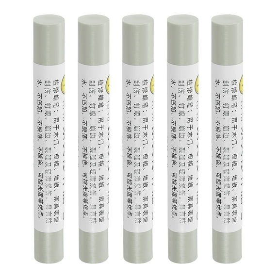 Furniture Repair Crayons Wax Filler Stick, Touch Up Pen Markers, Autumn Dew White 5 Pack
