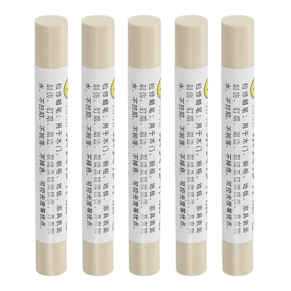Furniture Repair Crayons Wax Filler Stick, Touch Up Pen Markers, Pearl White 5 Pack