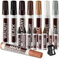 thumbnail image 1 of Furniture Repair Kit Wood Markers - Set of 16 - Markers and Wax Sticks with Sharpener Kit, for Stains, Scratches, Wood Floors, Tables, Desks, Carpenters, Bedposts, Touch Ups, and Cover Ups, 1 of 9