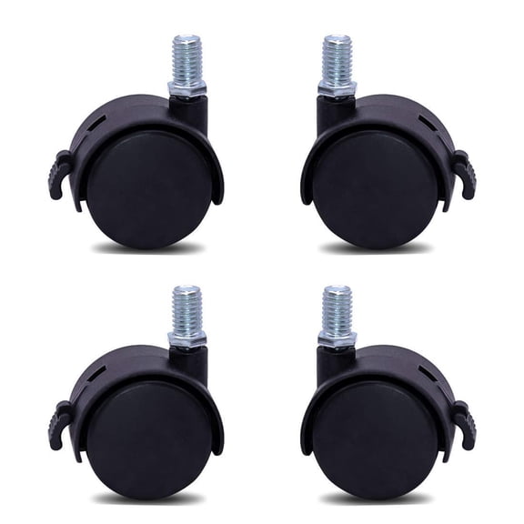 Furniture Replacement Casters,4 Pcs M8 Swivel Stem Casters with Locking Brake, 5/16 Inch Stem Diameter