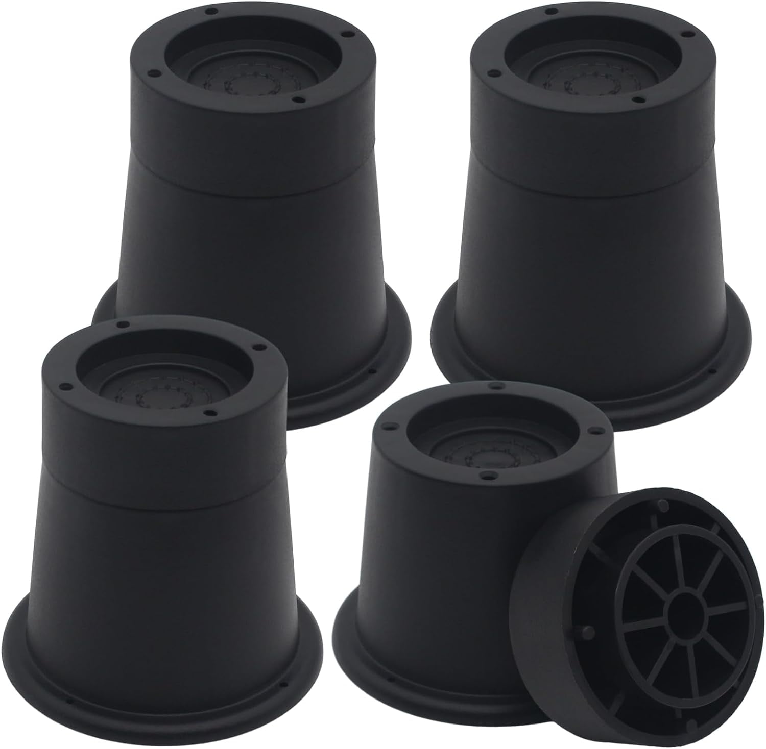 Furniture Risers 3 inch Black Bed Risers (Set of 4), Bed Lifts Risers