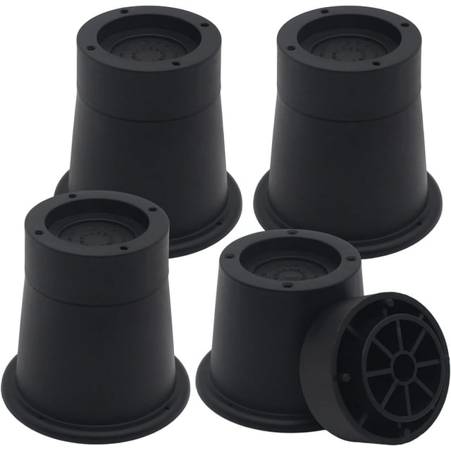 Furniture Risers 3 inch Black Bed Risers (Set of 4), Bed Lifts Risers