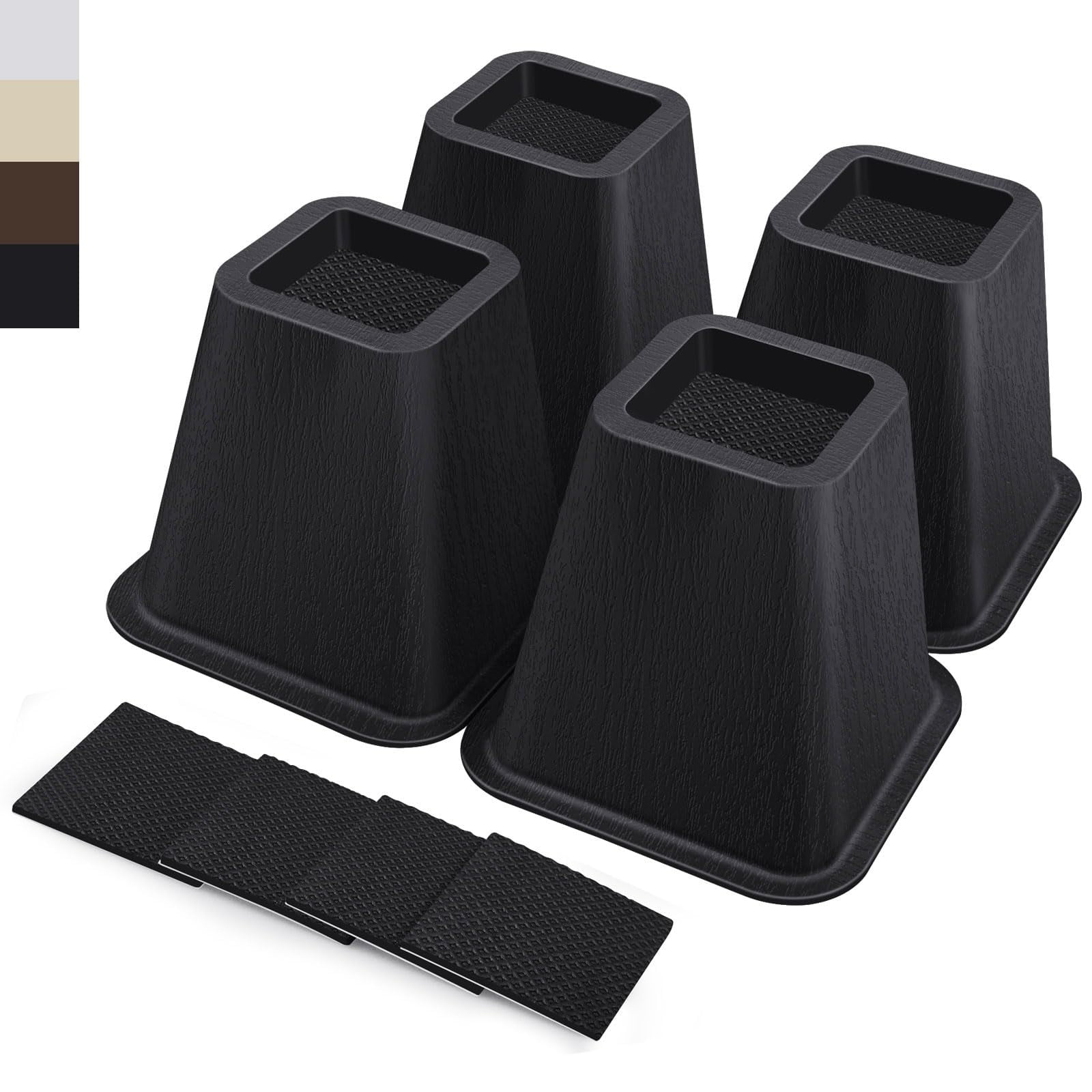 6 Inch Heavy Duty Bed Risers for Furniture, 2200 lbs Capacity per Leg ...