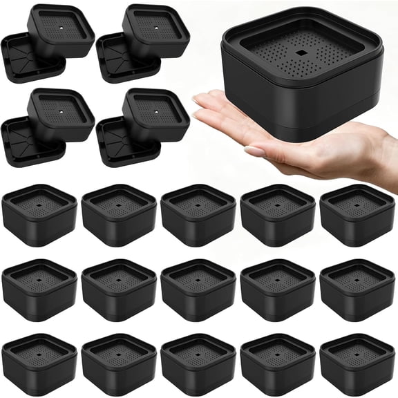 Furniture Risers Adjustable Bed Risers Desk Leg Risers,Lifts Height 1.38",Square Furniture Raising Risers for Table Leg/Desk/Chair/Couch/Sofa -20 Packs