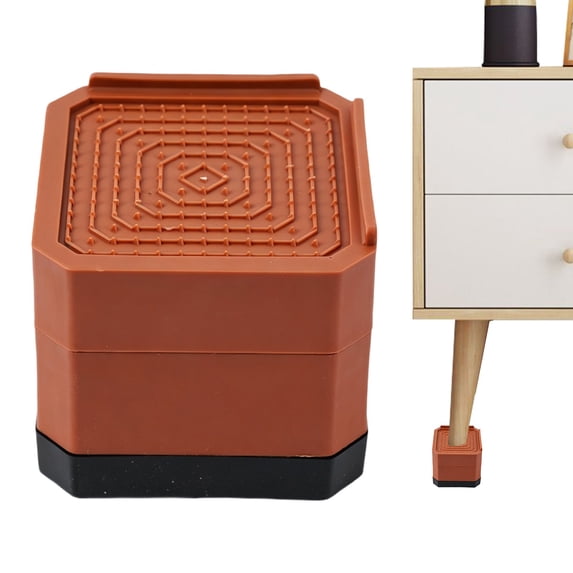Furniture Risers, Adjustable Bed Risers Heavy Duty for Table Desk Couch Chair Sofa Cabinet Bed Legs Dorm, Square Stackable Bed Raisers Blocks Lift Height, Brown