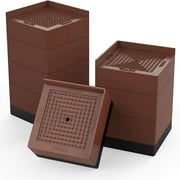 Furniture Risers Bed Risers Lifter Foot Pad Support up to 660 lb Brown 4 Count Rubber Plastic 0.29 lb Medium, Space
