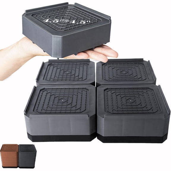 Furniture Risers Grey- 4 Pack, 1 layer (2 inches) Under Storage Solution