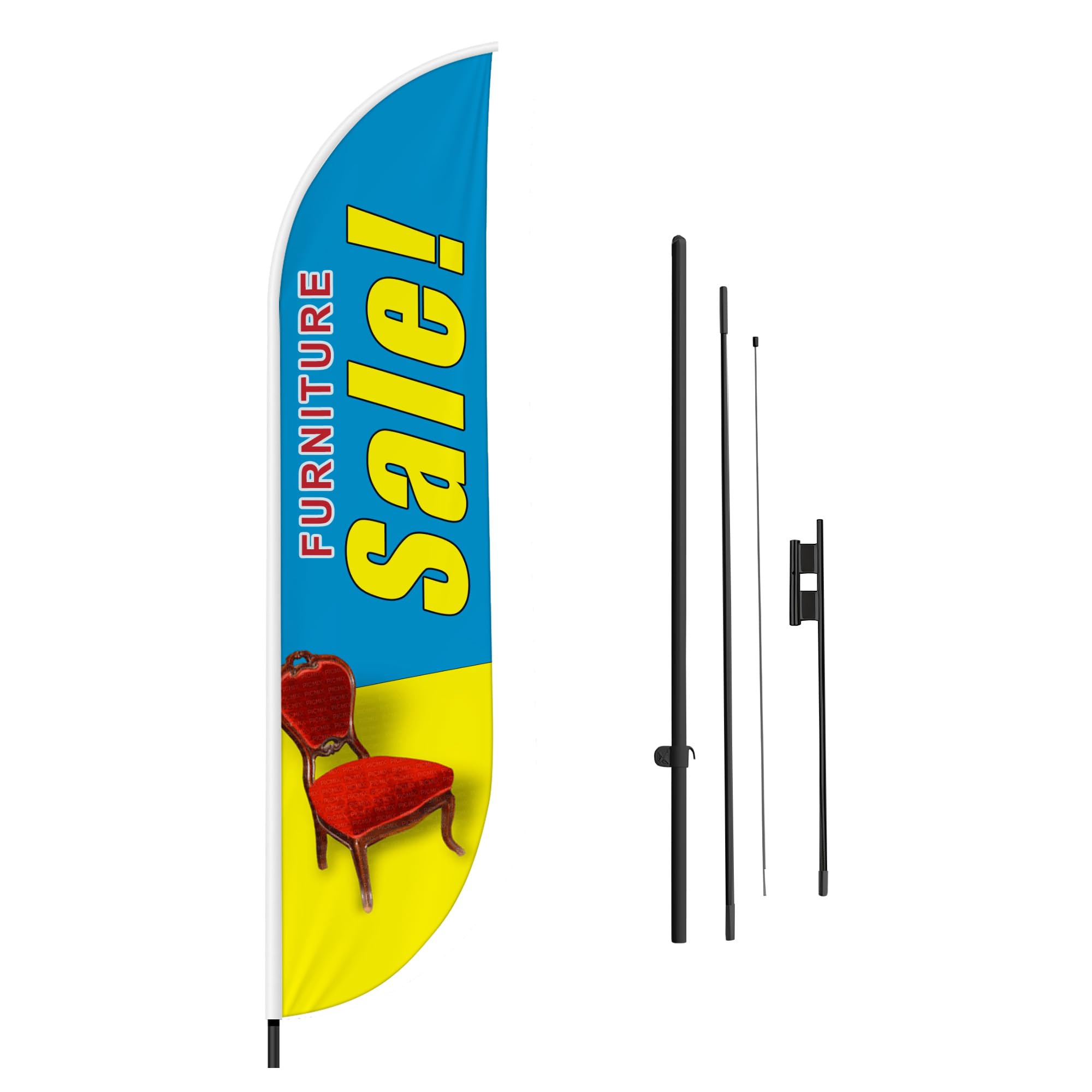 Buryeah 2-Pack Feather Flags - 7ft X 5.4ft Huge Sale Banner With Pole Kit | Outdoor Advertising Flags For Stores, Events & Markets