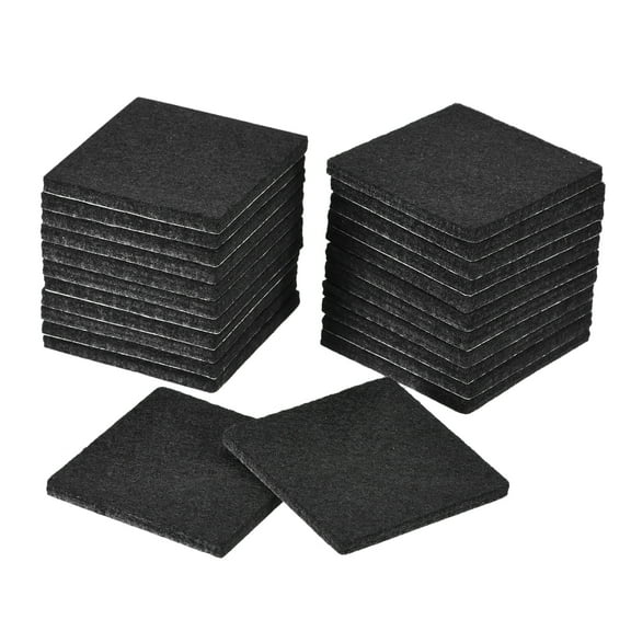 Uxcell Furniture Pads, 24Pcs Square Self Adhesive Felt Furniture Pads, Floor Protectors for Furniture Feet Chairs Legs 2.4" Black