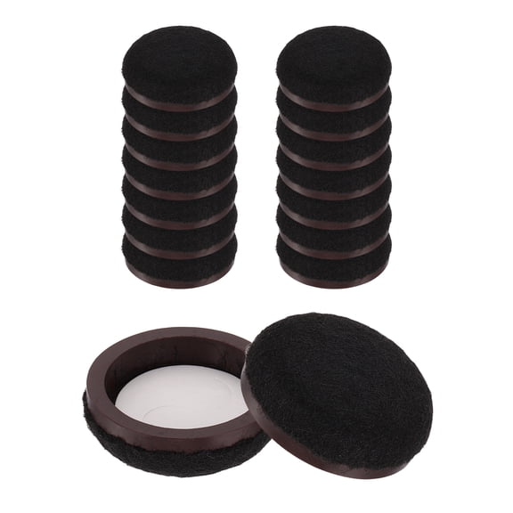 Furniture Sliders, 16Pack 1" - Formed Felt Round Sliding Pads, Chair Glides for Carpeted Tile Vinyl Hardwood Floors (Black)