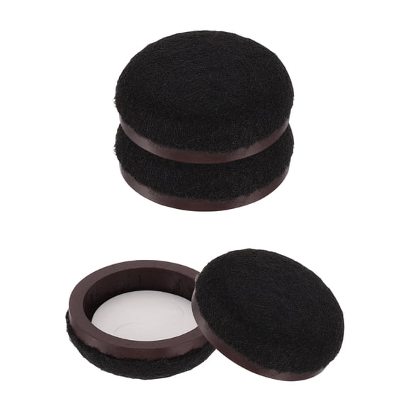 Furniture Sliders, 4Pack 1" - Formed Felt Round Sliding Pads, Chair Glides for Carpeted Tile Vinyl Hardwood Floors (Black)