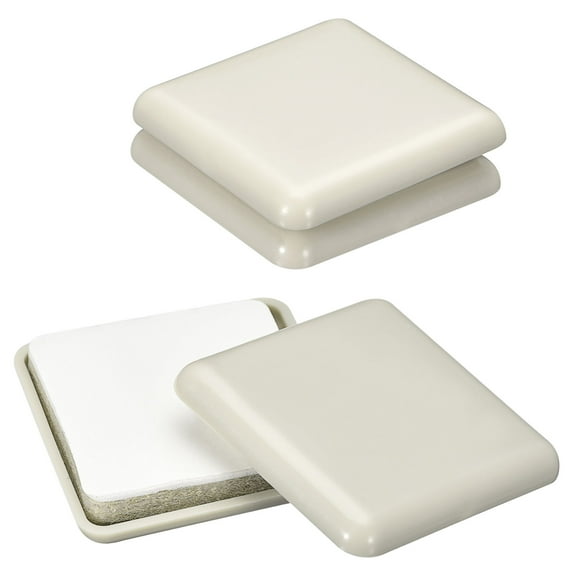 Furniture Sliders, 4Pcs 1 4/7" - Plastic Self-adhesive Square Sliding Pads, Chair Glides for Carpeted Floors (Grey)