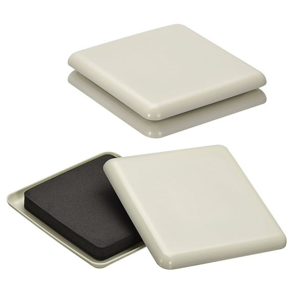 Furniture Sliders, 4Pcs 3.5" - Plastic Reusable Square Sliding Pads, Chair Glides for Carpeted Tile Floors (Grey)