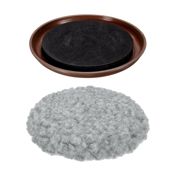 Furniture Sliders, 5" Plastic Removable Reusable Round Sliding Pads, Dual-purpose Chair Glides with Hardwood Sock for Carpeted Tile Vinyl Hardwood Floor, Brown