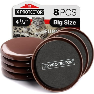 X-Protector Furniture Sliders for Carpet - 8 PCS 4 3.4" Furniture Sliders - Move Furniture Easily