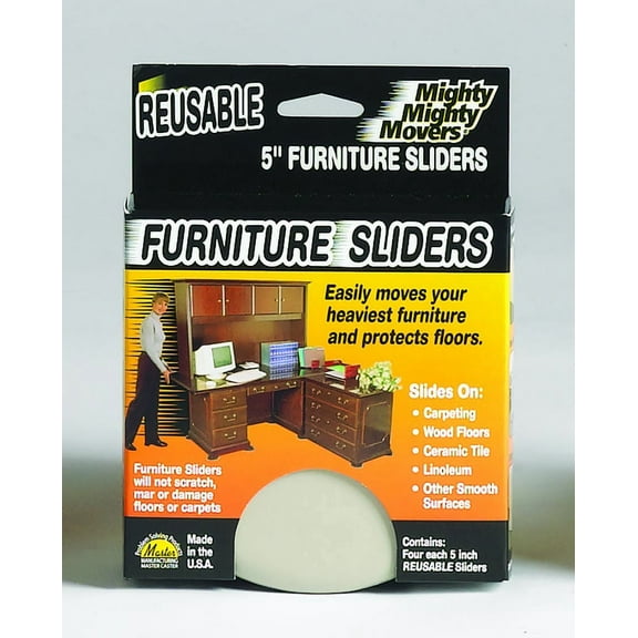 Furniture Sliders, Reusable, Beige, 4/Pack