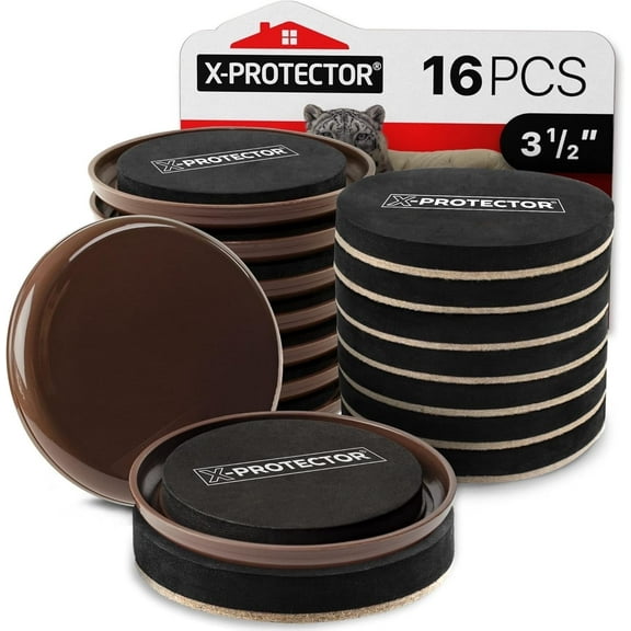 X-Protector Furniture Sliders for Carpet - 16 PCS 3.5" Furniture Sliders - Move Furniture Easily
