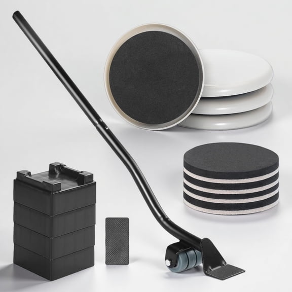Furniture Sliders for Easy Moving, 14-Piece Set with Lifter Tool, Protects Floors, Supports 400 lbs
