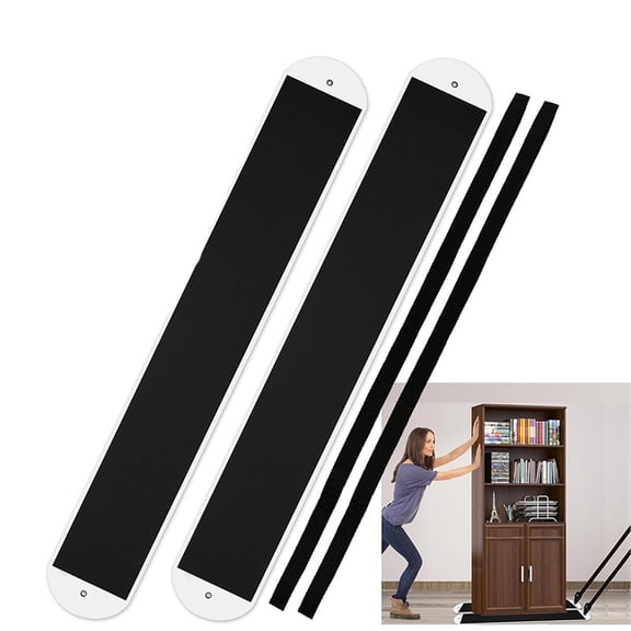 Furniture Sliders with Pull Straps for Carpeted Floors, Furniture Moving Pads for Couch Sofa Bed Refrigerator, Easy Movers for Home, Medium Black