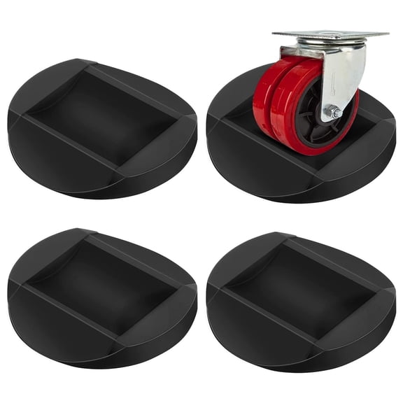 Furniture Stopper, 4 Pack 3"x3" Wheel Stoppers Bed Stoppers Furniture Caster Cups - Premium Solid Rubber Caster Cups Fits to All Floors & Wheels of Sofas, Beds, Chairs, Prevents Scratches