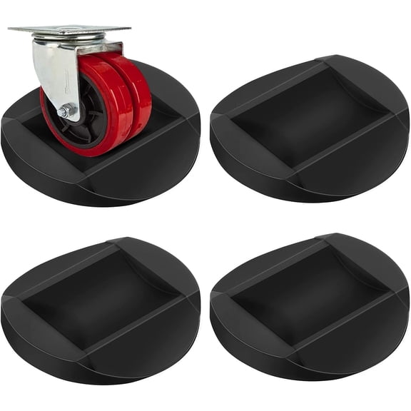 Furniture Stopper, 4 Pack 3"x3" Wheel Stoppers Bed Stoppers Furniture Caster Cups - Premium Solid Rubber Caster Cups Fits to All Floors & Wheels of Sofas, Beds, Chairs, Prevents Scratches