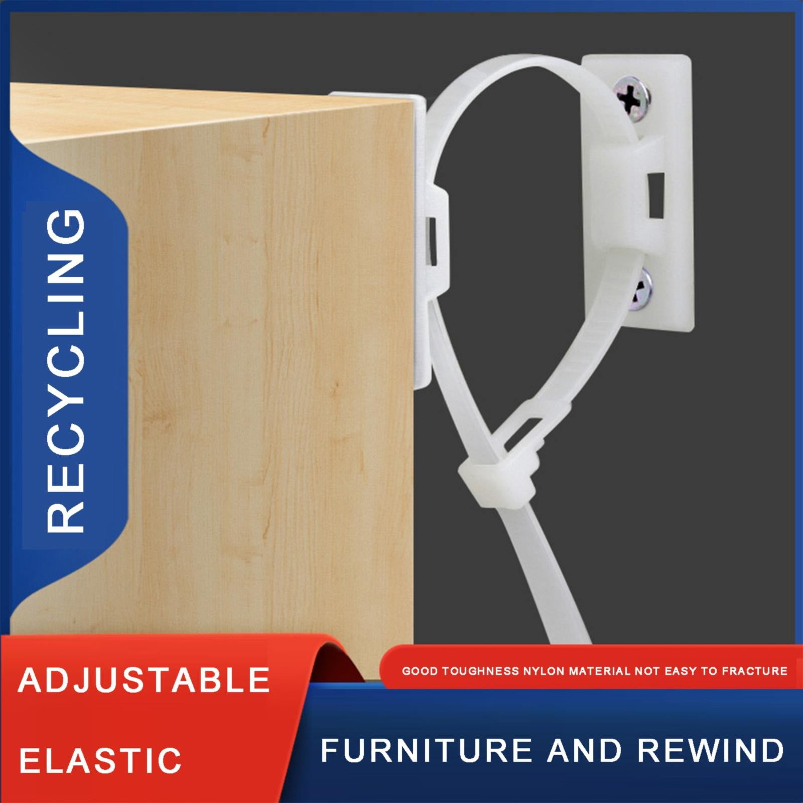 Furniture Straps (12 Pack) Baby Proofing Anti Tip Furniture Anchors Kit