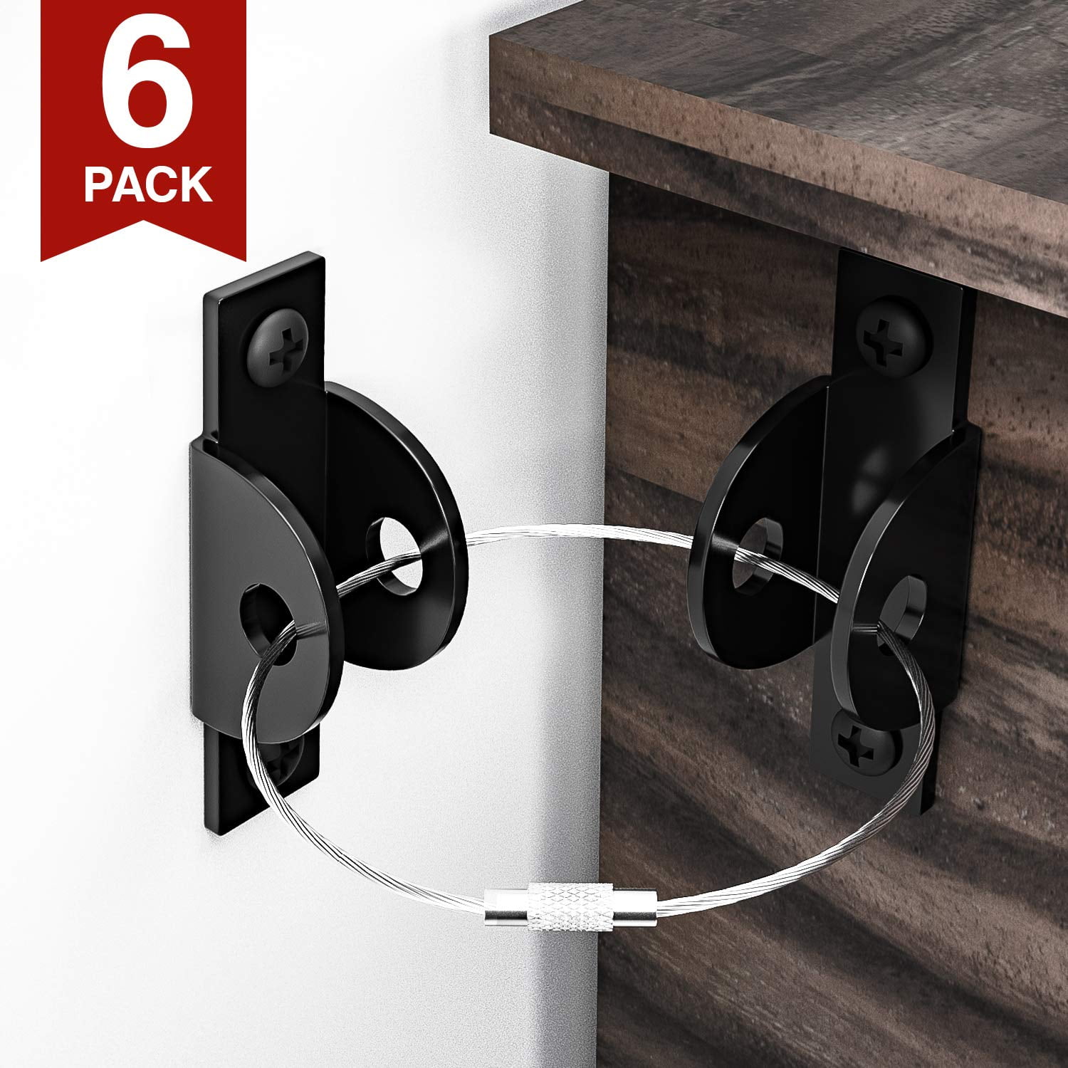 Furniture Straps For Baby Proofing (6 Pack), Child Proofing Metal