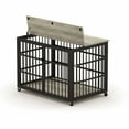 thumbnail image 1 of Furniture Style Dog Crate Wrought Iron Frame Door With Side Openings, Grey, 43.3''W X 29.9''D X 33.5''H., 1 of 21