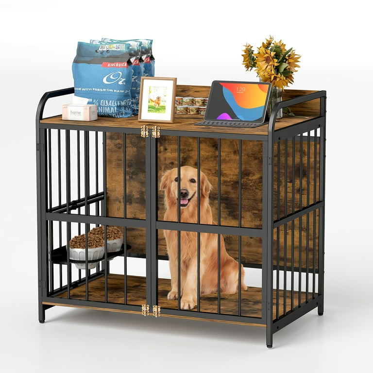 Double Dog Crate Furniture Dog Kennel With Shelf Custom Dog Kennel