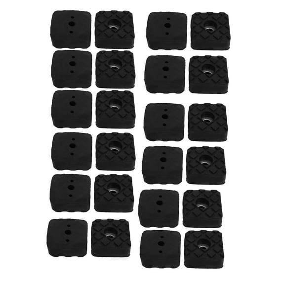 Furniture Table Desk Rubber Leg Foot Pads Floor Protectors Black 23x23x9mm 24pcs