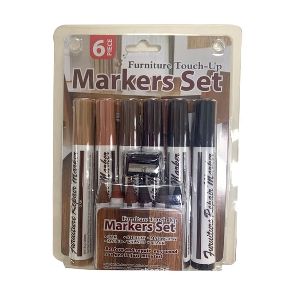 Furniture Touch-Up Markers Set, Scratch Repair Marker Pen Set, 12 Pack Multifunctional Floor And Wood Touch Up Paint Pens, Durable Conical Tip For Diy Home Improvement, Easy to Use(Brown3,5.3x0.8")