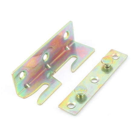 Unique, Metal Bed Rail Hook Fasteners, 3.14" x 0.98", Bronze Tone